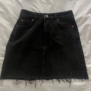 Topshop Black A-Line Mini Skirt